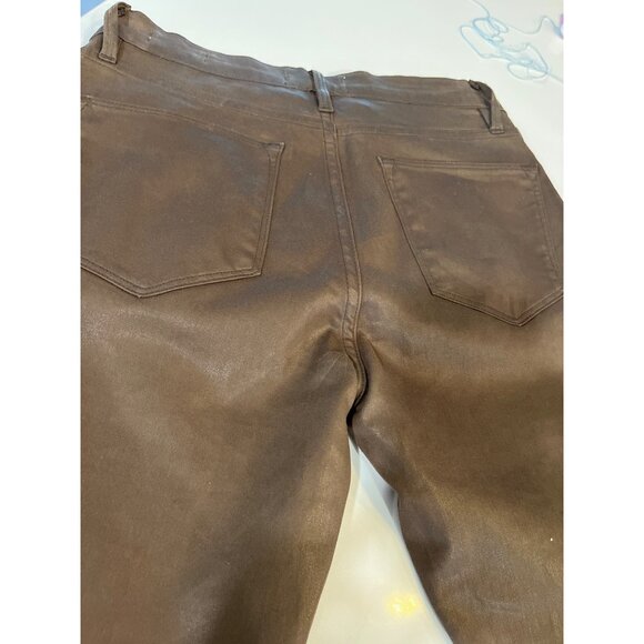 Frame Le High Skinny Jeans Womens Size 27 Stretchy Shiny Brown Pants - Picture 6 of 7